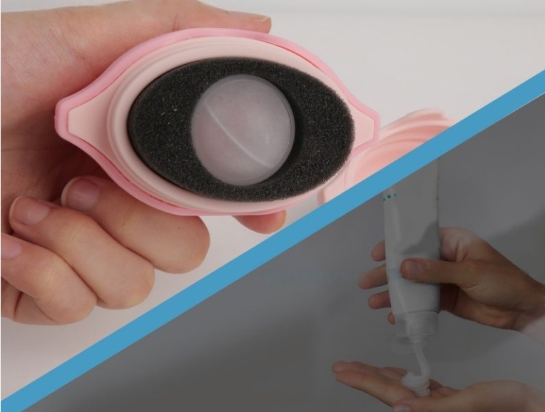 Aplicador perezoso de silicona para protector solar y loción - Herramienta de maquillaje portátil manos libres